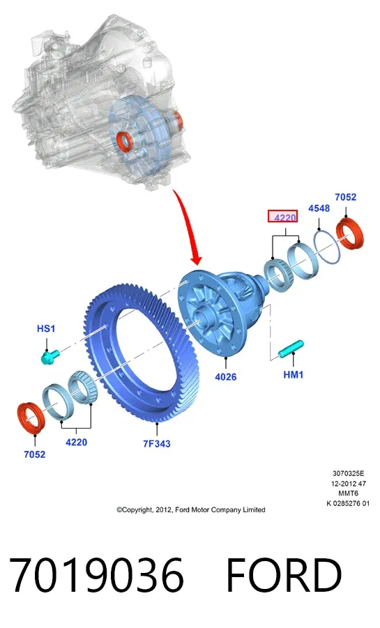 Підшипник КПП 7019036 Ford