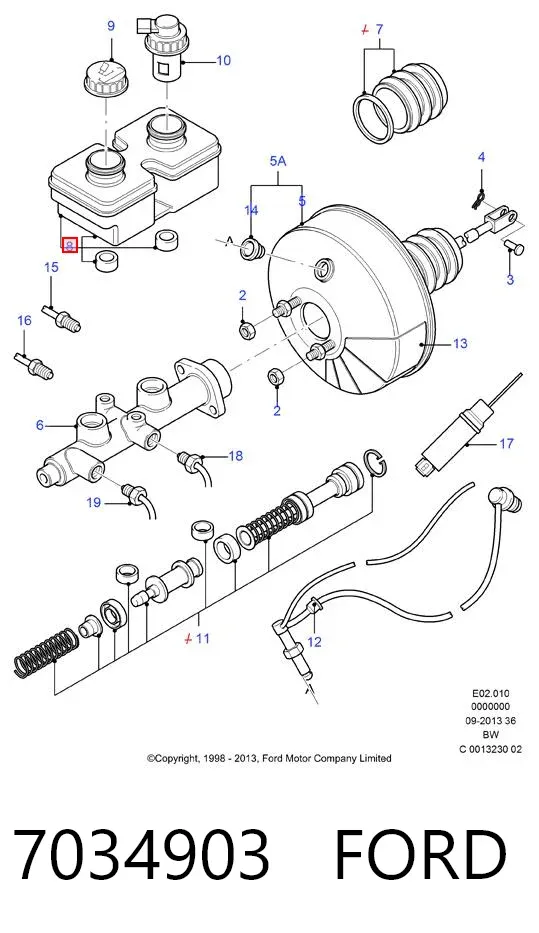 Бачок гальмівний 7034903 Ford