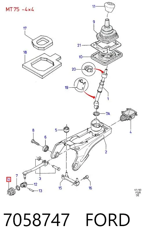 Пильник куліси перемикання передач Ford Sierra II