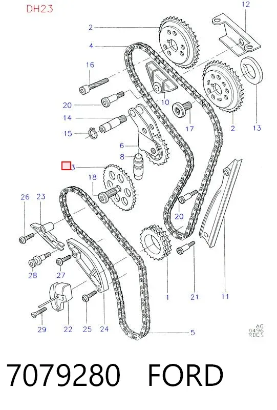 Ланцюг маслянного насосу 7079280 Ford