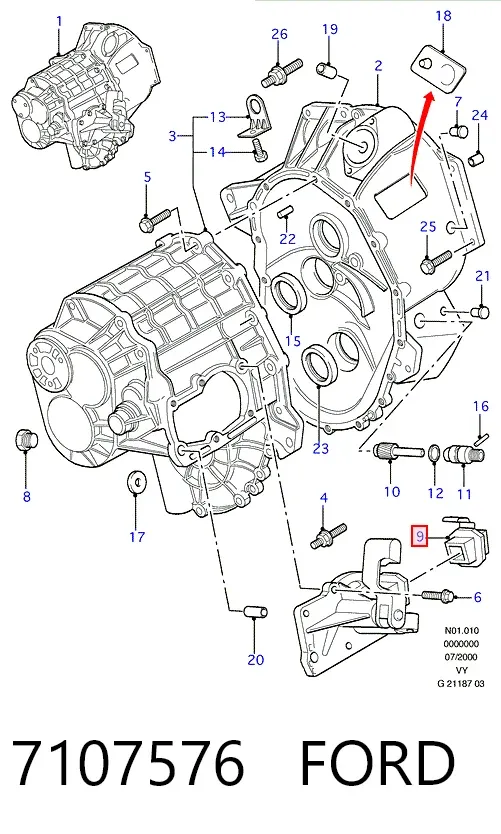 Датчик заднього ходу 7107576 Ford