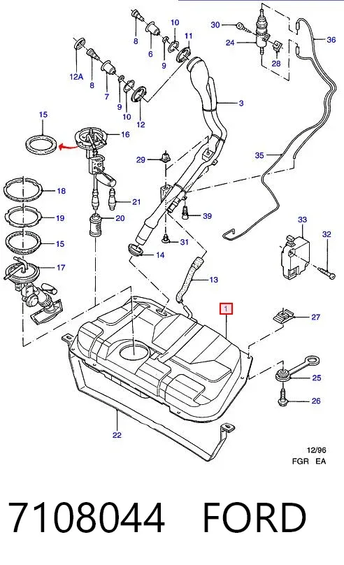Паливний бак 7108044 Ford