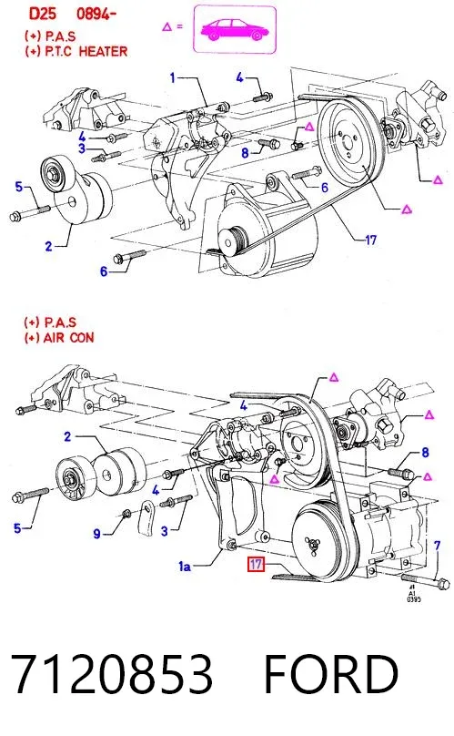 Ремінь генератора 7120853 Ford
