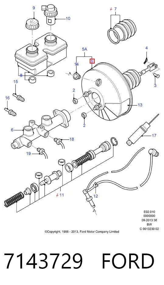 Підсилювач гальм 7143729 Ford