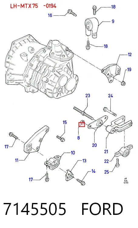 Подушка (опора) двигуна, ліва задня 7145505 Ford