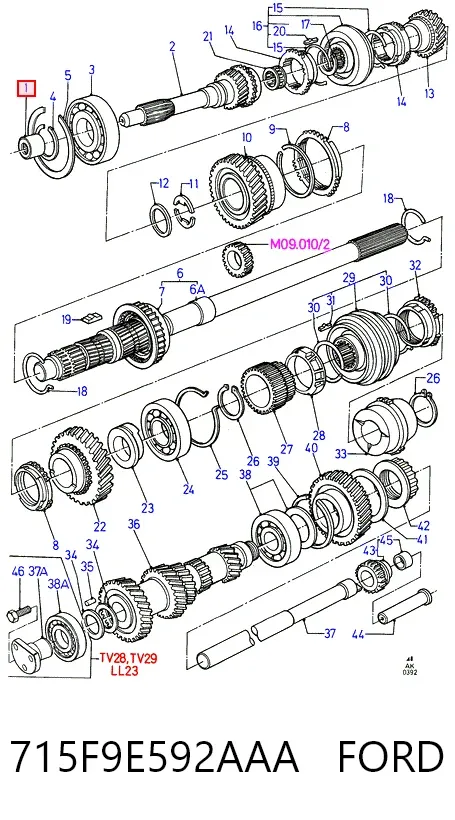 Підшипник генератора 715F9E592AAA Ford