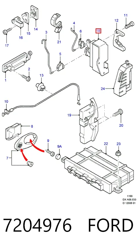 Замок передньої лівої двері 7204976 Ford