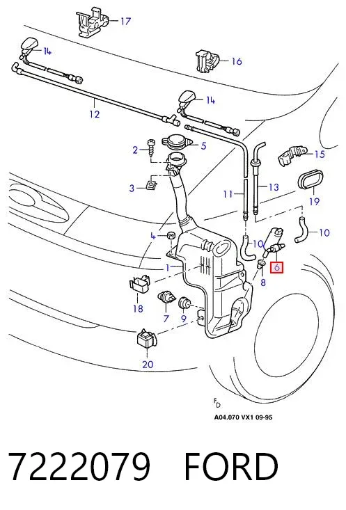 Моторчик омивача 7222079 Ford