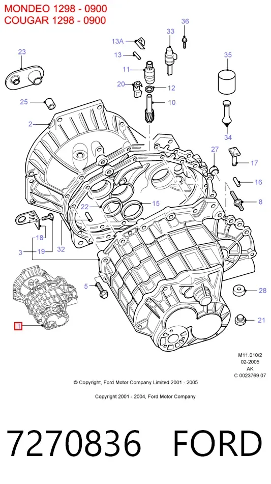 Коробка передач 7270836 Ford