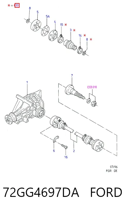 Пильник ШРКШа зовнішній, задньої піввісі 72GG4697DA Ford