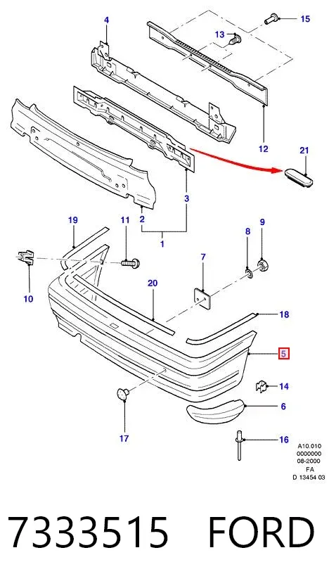 Задній бампер Ford Escort CLASSIC