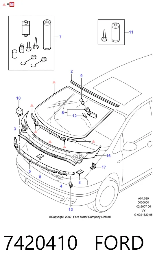 Лобове скло 7420410 Ford