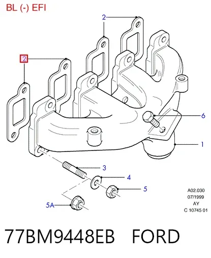 Прокладка колектора 77BM9448EB Ford