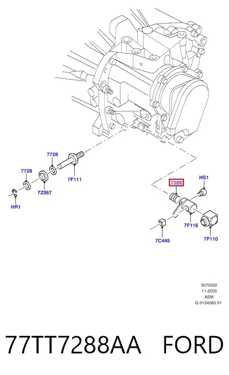 Сальник коробки передач 77TT7288AA Ford