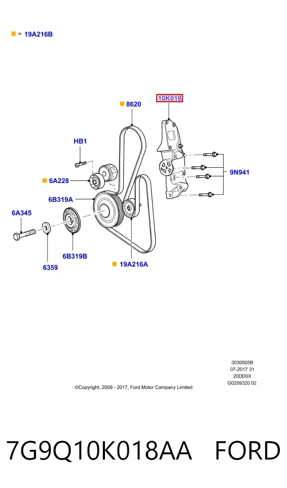  7G9Q10K018AA Ford