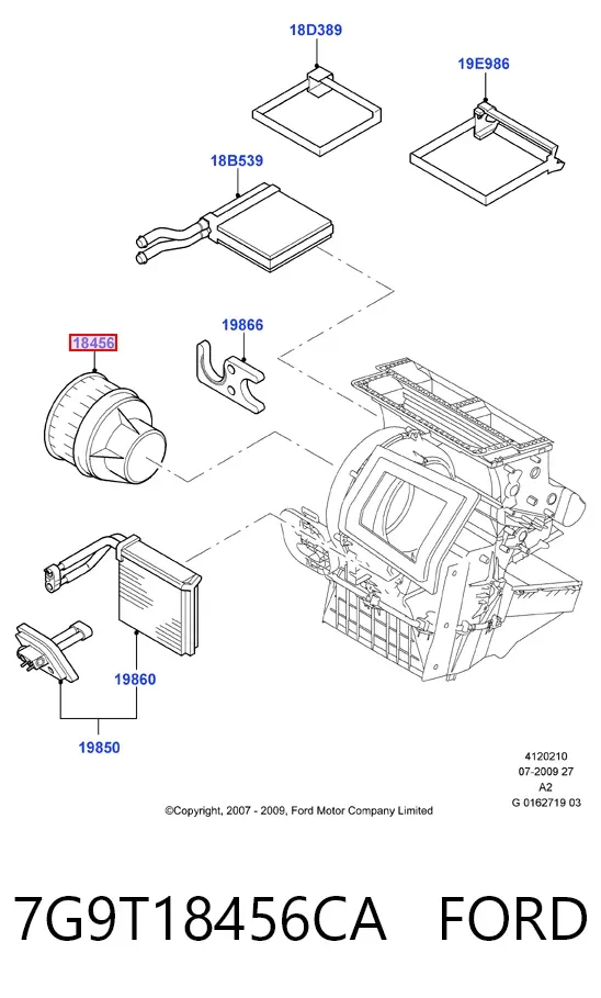 Вентилятора пічки 7G9T18456CA Ford