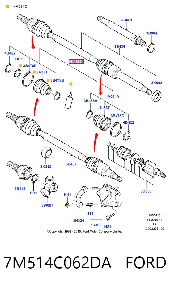 Пильник ШРУСа зовнішній 7M514C062DA Ford