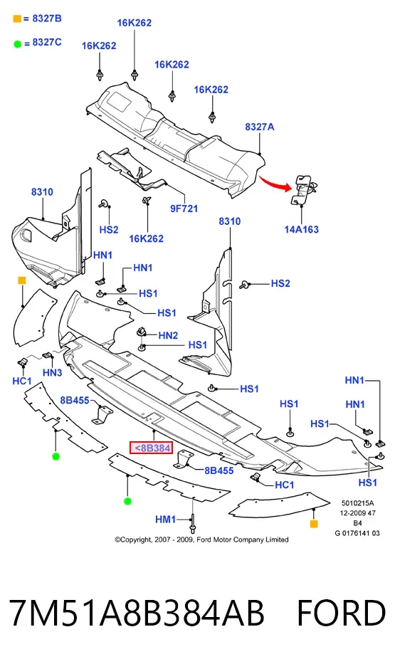 Захист бампера переднього 7M51A8B384AB Ford
