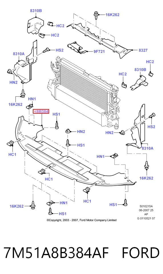 Захист бампера переднього 7M51A8B384AF Ford
