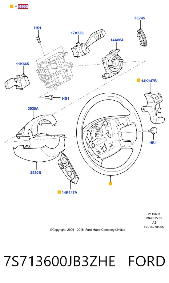  7S713600JB3ZHE Ford