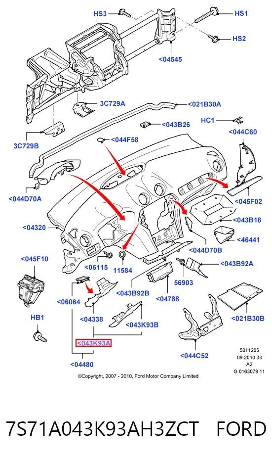  7S71A043K93AH3ZCT Ford