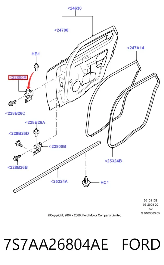 Петля заднтої двері, правої 7S7AA26804AE Ford