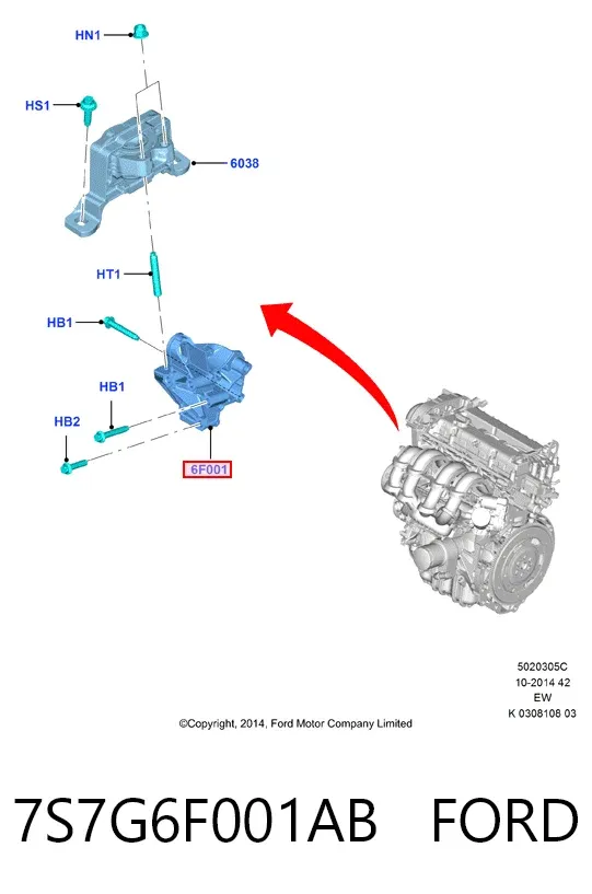  7S7G6F001AB Ford