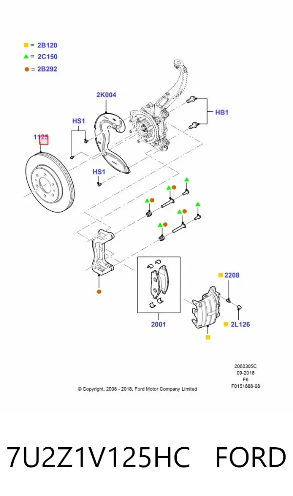 Гальмівні диски передні 7U2Z1V125HC Ford