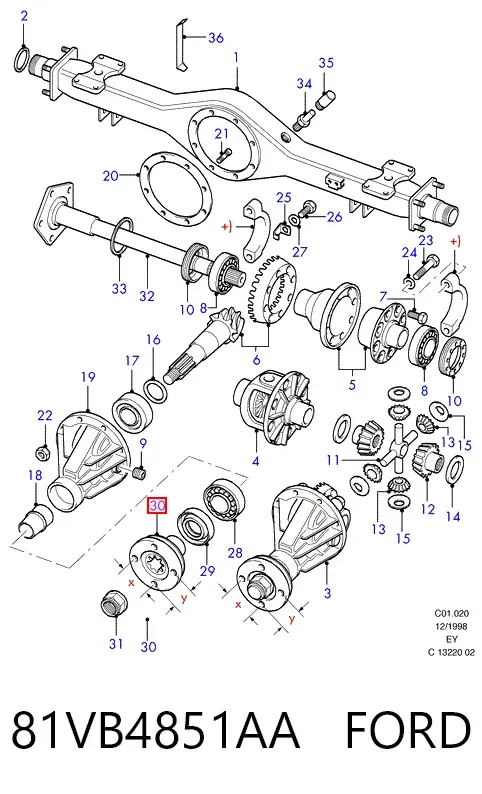 Фланець хвостовика заднього редуктора 81VB4851AA Ford