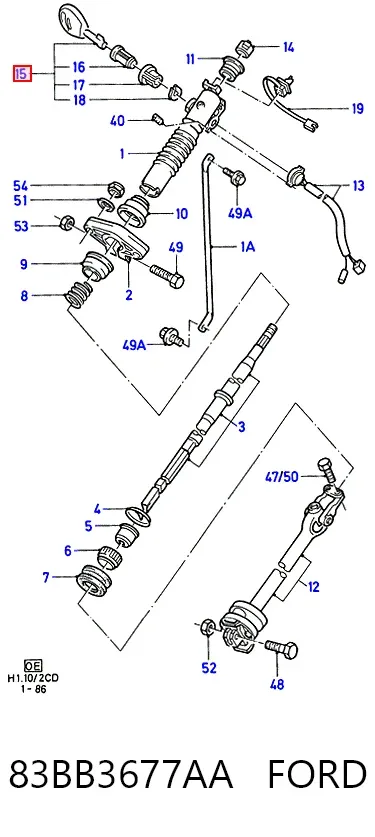 Замок запалювання 83BB3677AA Ford