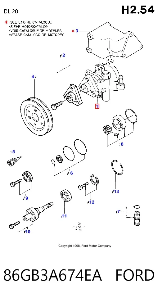 Насос ГУР 86GB3A674EA Ford