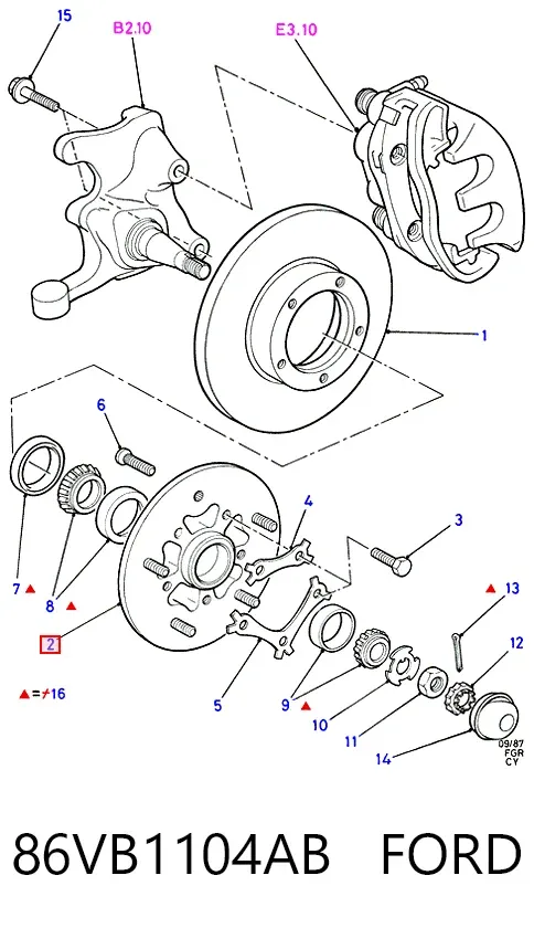 Передня маточина 86VB1104AB Ford