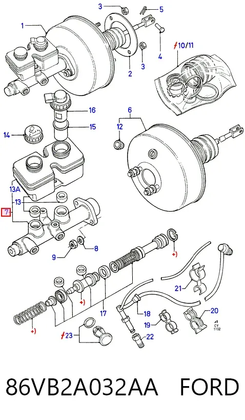 Головний гальмівний циліндр 86VB2A032AA Ford