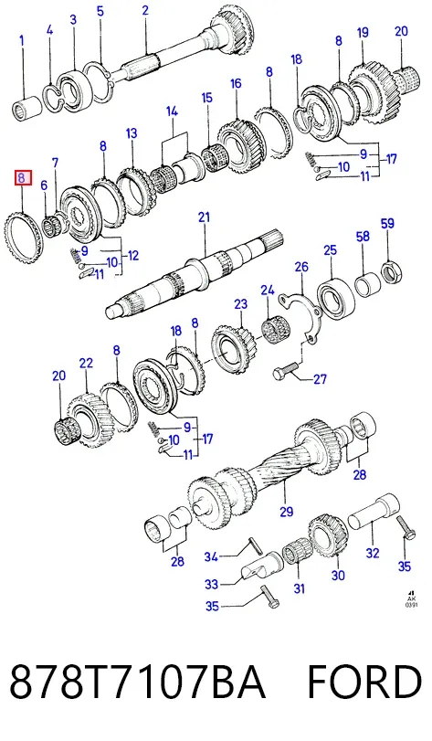 Кільце синхронізатора 878T7107BA Ford
