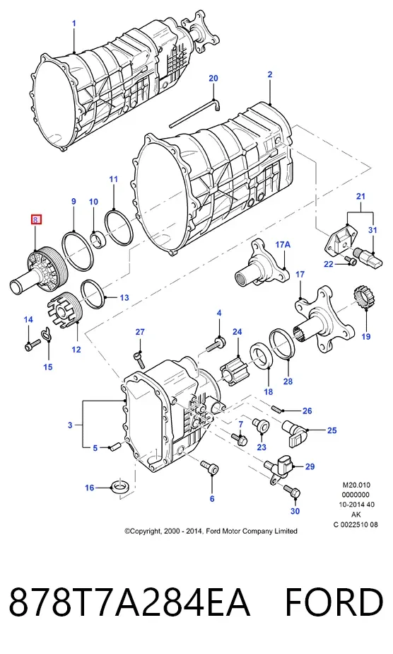 Направляюча первинного валу КПП 878T7A284EA Ford