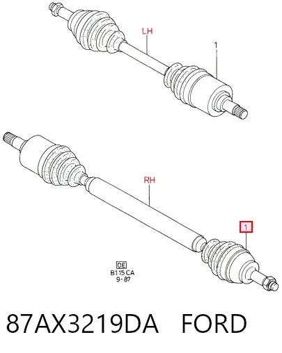 Піввісь права 87AX3219DA Ford