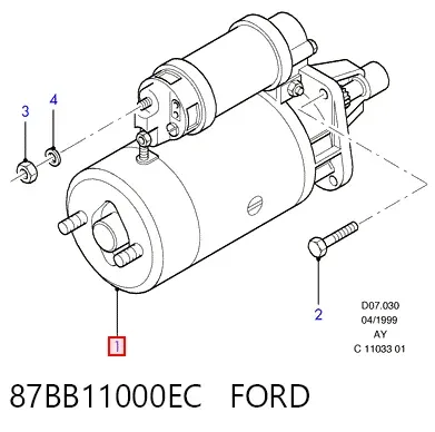 Стартер 87BB11000EC Ford