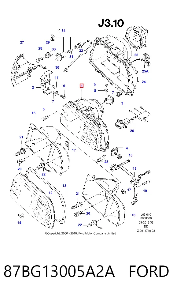 Фара ліва 87BG13005A2A Ford
