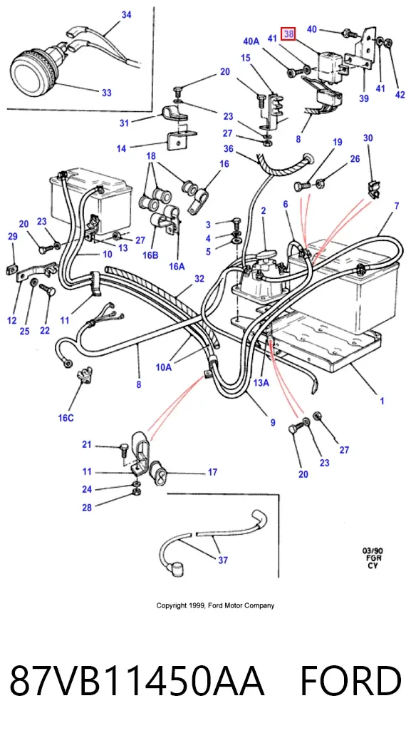 Втягуюче реле стартера 87VB11450AA Ford