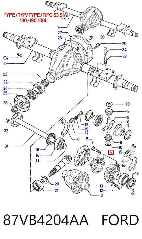 Корпус диференціалу заднього моста 87VB4204AA Ford
