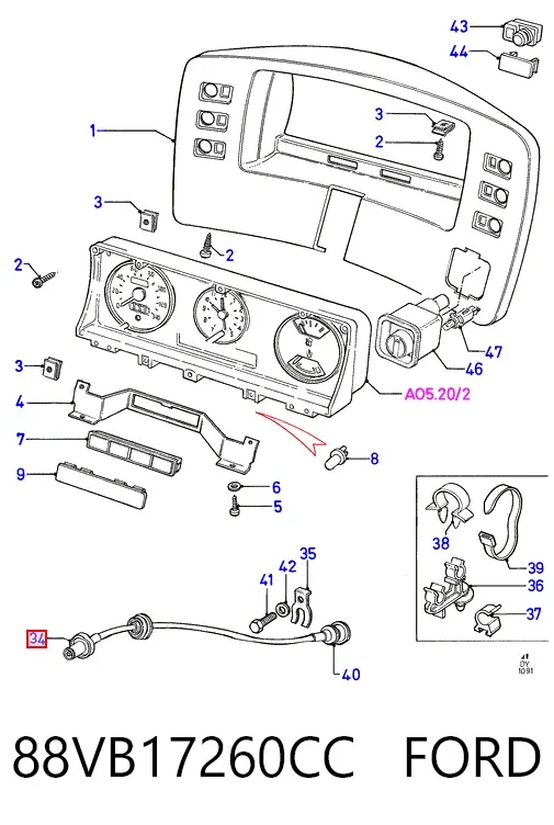 Трос спідометра 88VB17260CC Ford