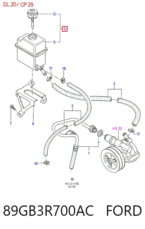 Бачок ГУР 89GB3R700AC Ford