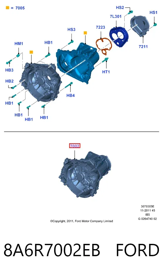 Коробка передач 8A6R7002EB Ford