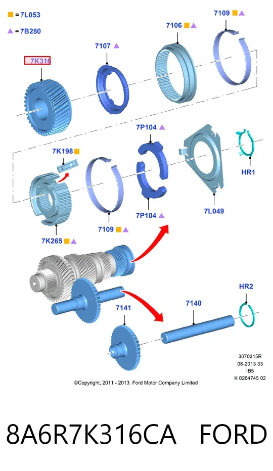  8A6R7K316CA Ford