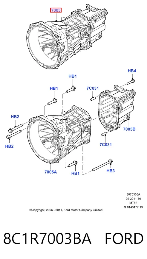 Коробка передач 8C1R7003BA Ford
