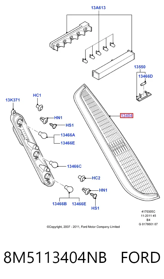 Задня права фара 8M5113404NB Ford