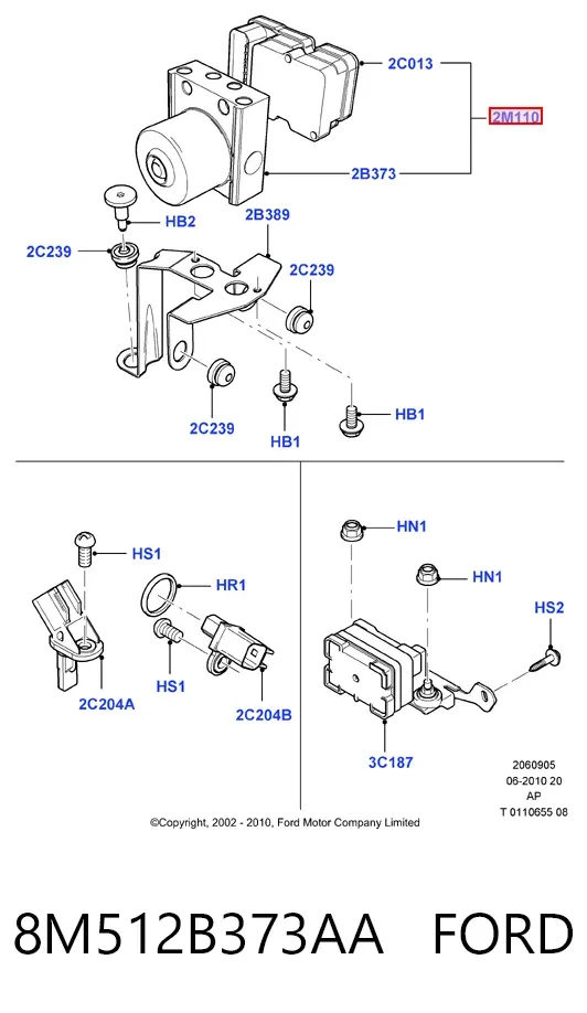 Блок АБС 8M512B373AA Ford