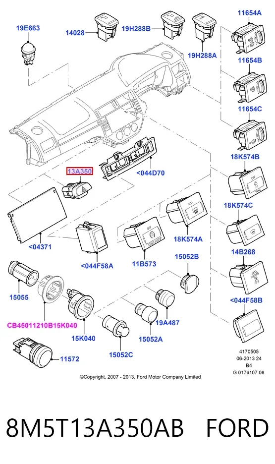 Кнопка аварійки 8M5T13A350AB Ford