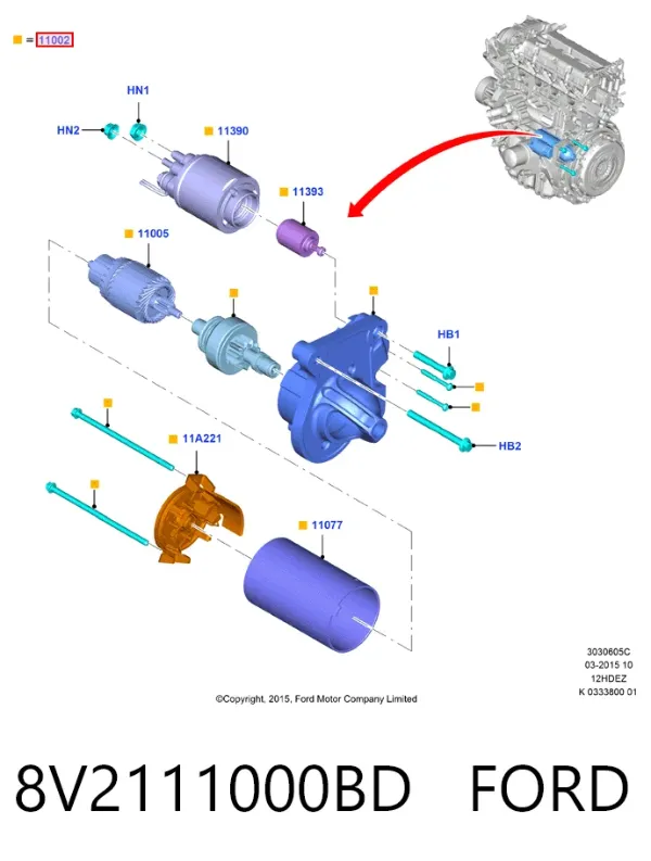 Стартер 8V2111000BD Ford