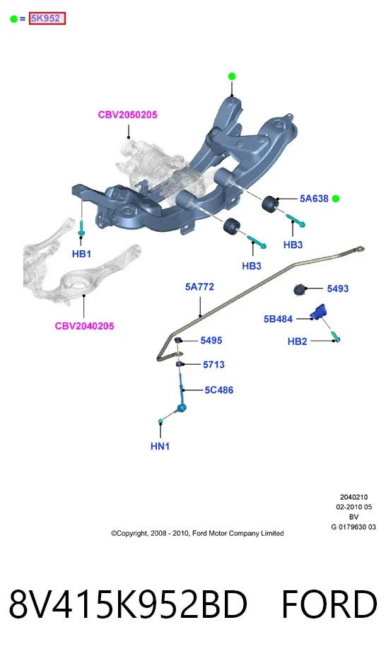 Балка задня 8V415K952BD Ford